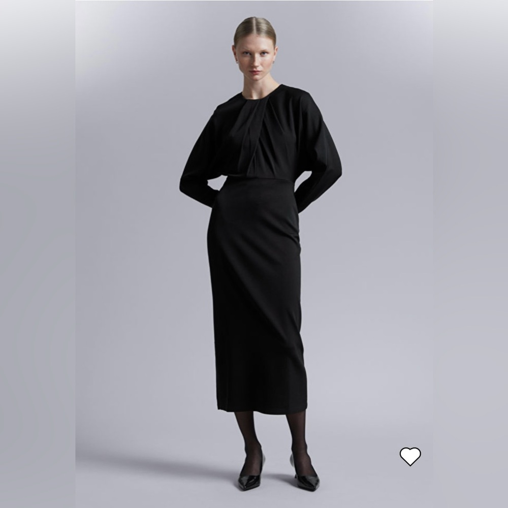 other stories pleated midi dress
